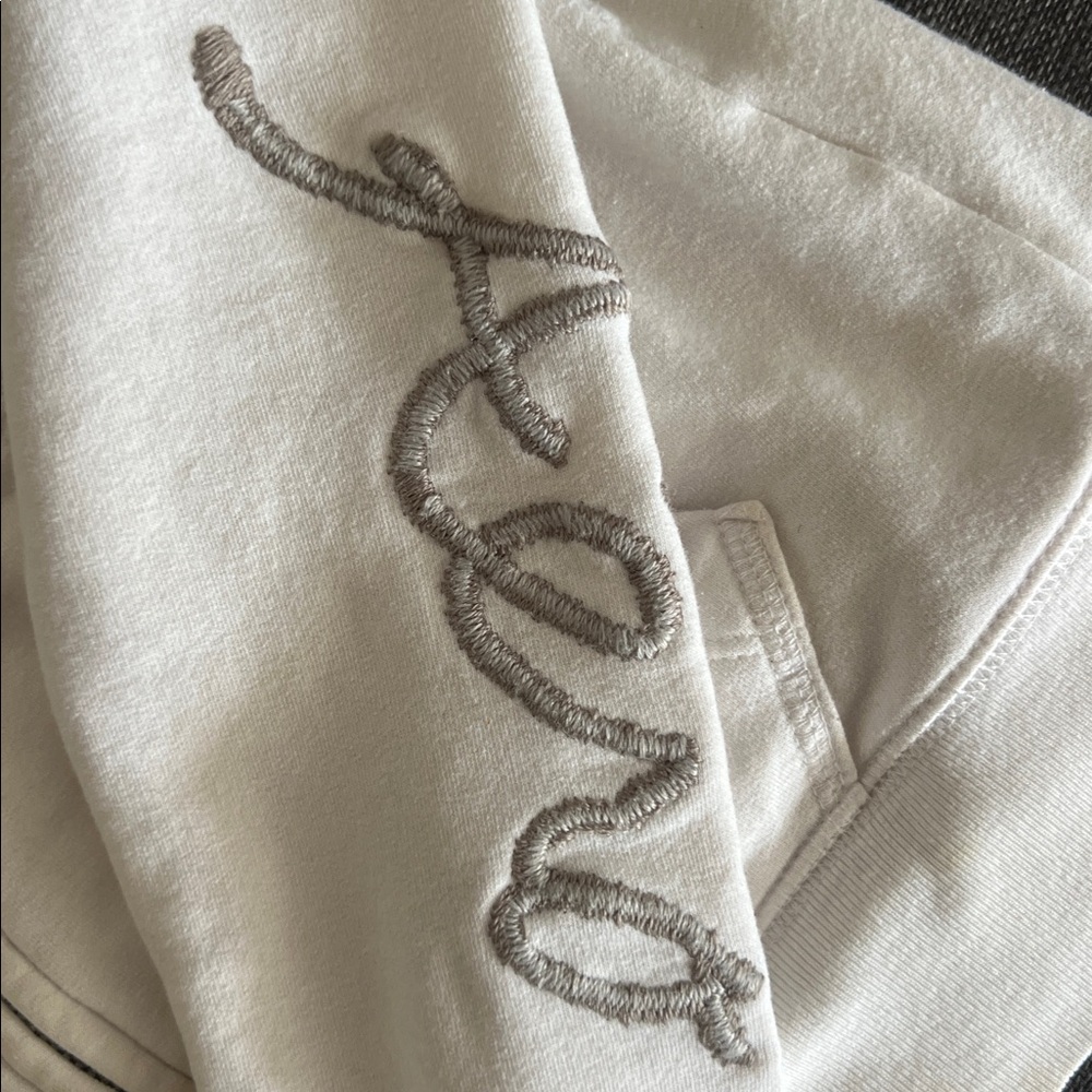 Aeropostale Cream Hoodie with Navy Patch Details - Picture 2 of 7